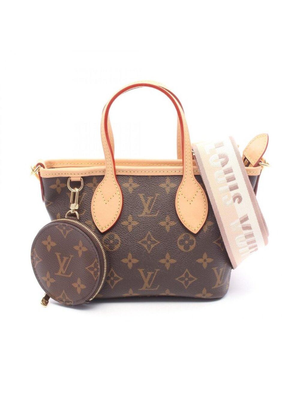 Louis Vuitton Handbag Neverfull BB 2-Way Beige Leather